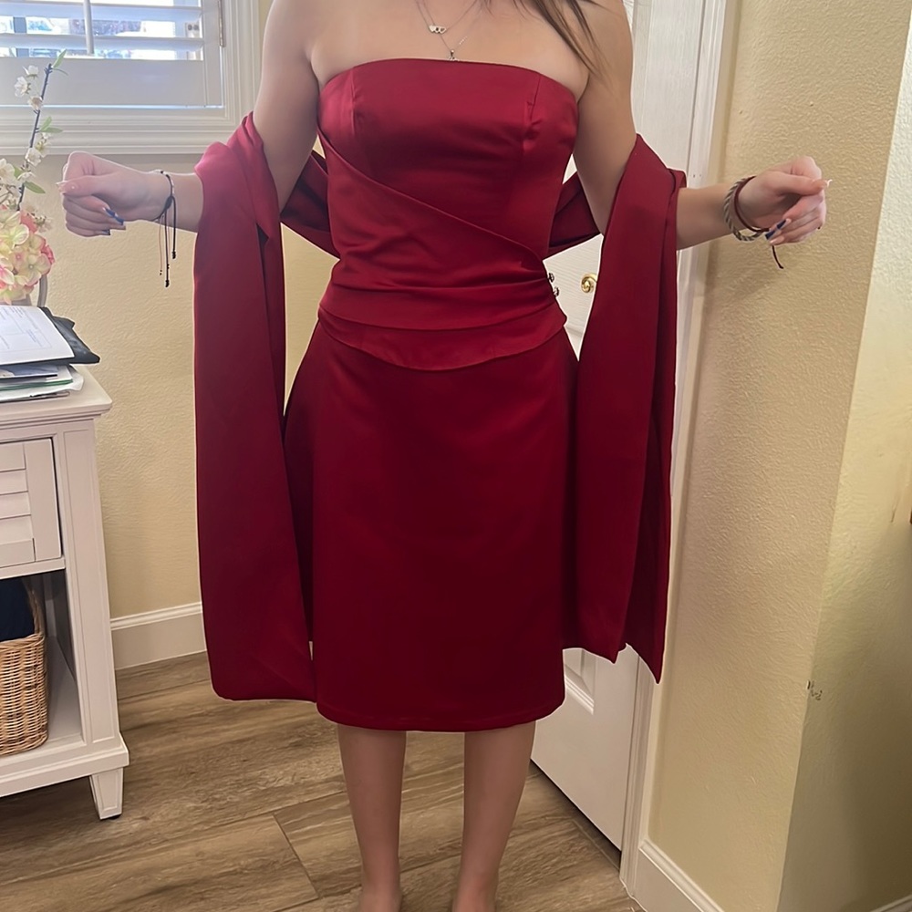 Red Two Piece Formal Dress